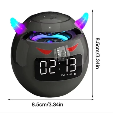 Loa Bluetooth Mini Đèn LED, Đồng Hồ Báo Thức Kỹ Thuật Số Hình Quả Cầu - Không Dây, Giá 88.088 VND 5
