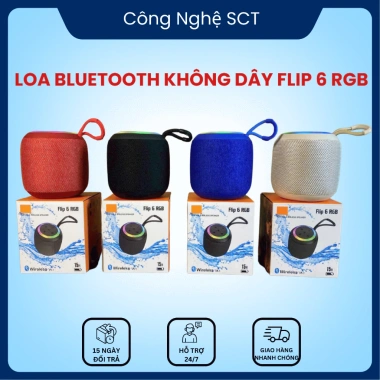 Loa Bluetooth Mini Flip 6 RGB Chống Nước IPX4 Pin Trâu Âm Thanh Sống Động Giá 155k
