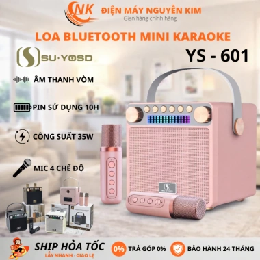 Loa Bluetooth Mini Karaoke SU-YOSD YS-601 2 micro Bass ấm Thiết kế đẹp Giá 395.000₫