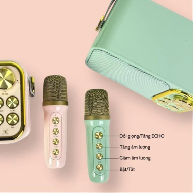 Loa Bluetooth Mini Karaoke YS-105/YS-103 – Bass mạnh, âm thanh siêu hay, thay đổi tone 2 mic – chỉ 405.000₫