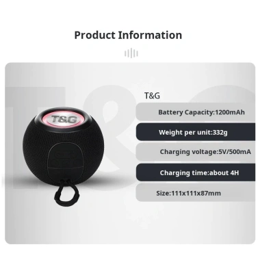 Loa Bluetooth Mini Không Dây TG-337 - Âm Thanh Sâu, Pin Lâu, Giá 210.000 VND 8 Loa Bluetooth Mini Không Dây TG-337 - Âm Thanh Sâu, Pin Lâu, Giá 210.000 VND 8