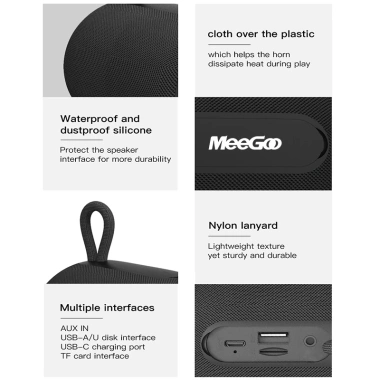 Loa Bluetooth Mini MeeGoo Bass Mạnh – Kết Nối PC, USB, Thẻ Nhớ, FM, LED – 189k 8
