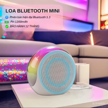 Loa Bluetooth Mini Ốc Sên 5.3, LED RGB nháy nhạc, Âm thanh sống động - 209k