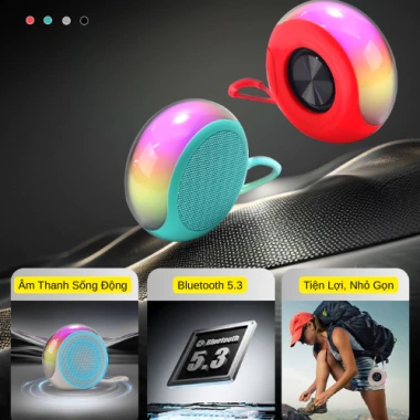 Loa Bluetooth Mini Ốc Sên 5.3, LED RGB nháy nhạc, Âm thanh sống động - 209k