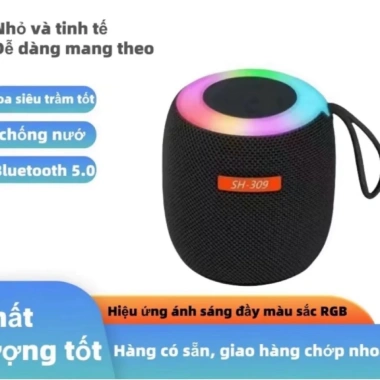 Loa Bluetooth Mini SH-309 - 5 LED RGB, âm trầm, pin 2-4h, bảo hành 12t, giá 119.000 VND