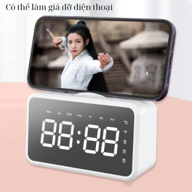 Loa Bluetooth Mini Tai Thỏ – Đồng Hồ Báo Thức, Đỡ Điện Thoại, Bàn Làm Việc – 166.666 VND 3