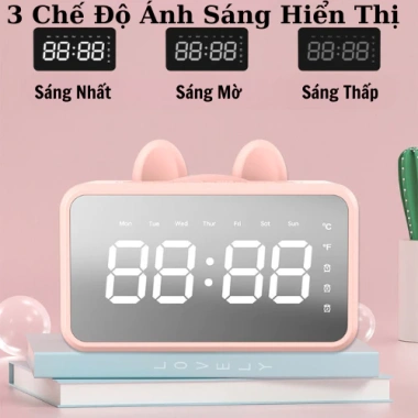 Loa Bluetooth Mini Tai Thỏ – Đồng Hồ Báo Thức, Đỡ Điện Thoại, Bàn Làm Việc – 166.666 VND 4