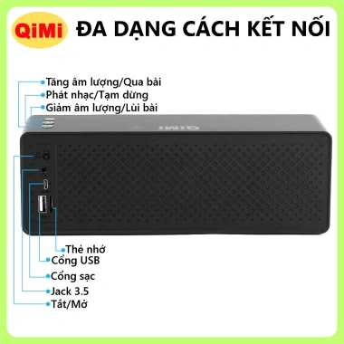 Loa Bluetooth QiMi F2 5.0 Âm Thanh HIFI Sống Động, Pin Trâu, Nhỏ Gọn - 439k 4 Loa Bluetooth QiMi F2 5.0 Âm Thanh HIFI Sống Động, Pin Trâu, Nhỏ Gọn - 439k 4