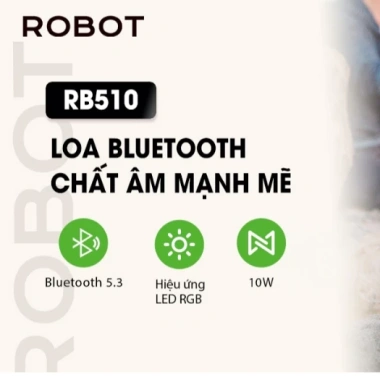 Loa Bluetooth ROBOT RB510 10W Bass Lớn Đèn LED RGB Chống Nước Thẻ Nhớ USB AUX 8