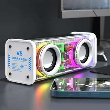 Loa Bluetooth V8 - Kết Nối Kép 2 Loa, Công Suất 13.6W, LED RGB 500 Triệu Màu, Giá 85.377 VND