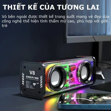 Loa Bluetooth V8 - Kết Nối Kép 2 Loa, Công Suất 13.6W, LED RGB 500 Triệu Màu, Giá 85.377 VND 2