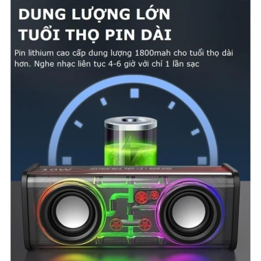 Loa Bluetooth V8 - Kết Nối Kép 2 Loa, Công Suất 13.6W, LED RGB 500 Triệu Màu, Giá 85.377 VND 4
