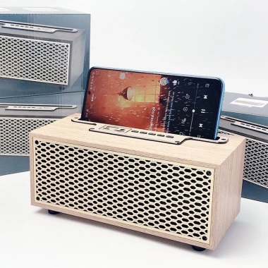 Loa Bluetooth XM5 Mini vỏ gỗ, kèm giá đỡ, âm thanh bass trầm mạnh, pin dung lượng lớn, bảo hành 6 tháng 225.000 VND 2