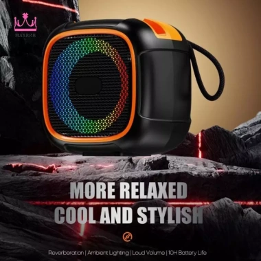 Loa di động Maxrrh giá rẻ 145.200đ - Giá đỡ điện thoại, đèn RGB, Super Bass, 10h chơi