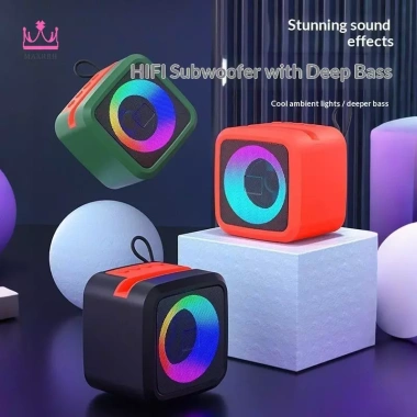 Loa di động Maxrrh giá rẻ 145.200đ - Giá đỡ điện thoại, đèn RGB, Super Bass, 10h chơi