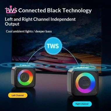 Loa di động Maxrrh giá rẻ 145.200đ - Giá đỡ điện thoại, đèn RGB, Super Bass, 10h chơi