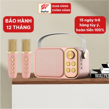 Loa Karaoke Bluetooth 2 Mic Không Dây, Suất Lớn, Vòm, Kết Nối ĐT-PC-TV - 454k 9