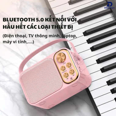 Loa Karaoke Bluetooth YS-105 DIBESMART 10W Âm thanh siêu hay, 2 micro không dây, thiết kế nhỏ gọn, chỉ 435.000đ 5