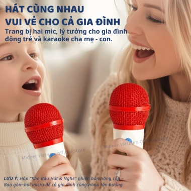 Loa karaoke mini Bluetooth Mideer cho bé kèm mic singalone - Nhỏ gọn, âm thanh sống động, giá chỉ 909.000₫