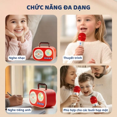 Loa karaoke mini Bluetooth Mideer cho bé kèm mic singalone - Nhỏ gọn, âm thanh sống động, giá chỉ 909.000₫