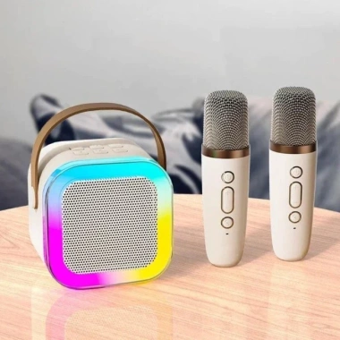 Loa Karaoke Mini K12 2 Mic Không Dây Di Động, Đèn Tiệc, Quà Sinh Nhật OLIVO Giá 128.994₫