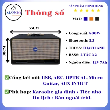 Loa Kéo Xách Tay Alokio V22 800W Karaoke Gia Đình - Âm Thanh Sống Động, Giá 3.5 Triệu 2