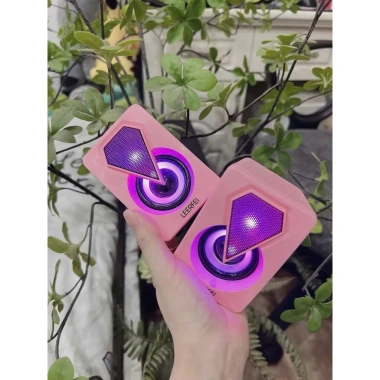 Loa máy tính laptop mini để bàn LED 1.046 âm thanh to màu Hồng - Giá 85.000₫ giảm từ 105.400₫ 3