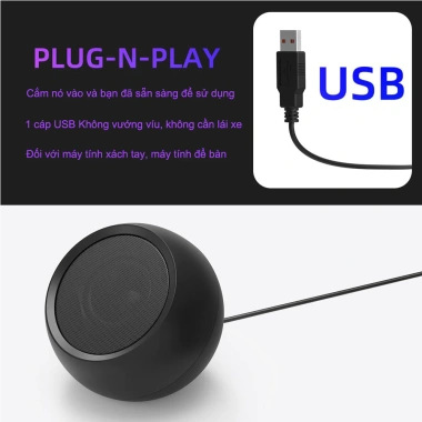 Loa PC USB nhỏ & lớn cho laptop, Bass mạnh, Card âm thanh, Tương thích Windows macOS ChromeOS
