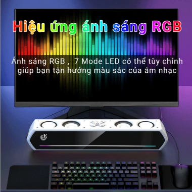 Loa Soundbar Gaming Bluetooth JK-1.119 – Bass mạnh, LED RGB nháy theo nhạc, pin 4‑8h, 261k