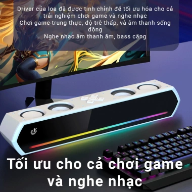 Loa Soundbar Gaming Bluetooth JK-1.119 – Bass mạnh, LED RGB nháy theo nhạc, pin 4‑8h, 261k