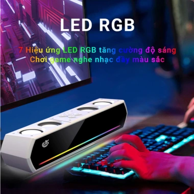 Loa Soundbar Gaming Bluetooth JK-1.119 – Bass mạnh, LED RGB nháy theo nhạc, pin 4‑8h, 261k