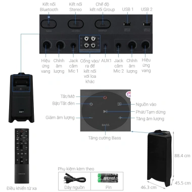 Loa Tháp Samsung MX T70 XV 1.500W chính hãng, bảo hành 12 tháng, giá 5,100,000₫