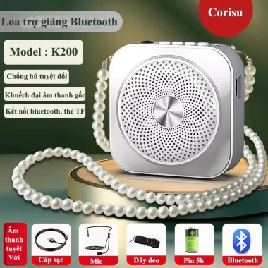 Loa trợ giảng Corisu K200 pin siêu trâu, Bluetooth, mic dây chống hú, BH 12 tháng - Giá 334.000₫ 3 Loa trợ giảng Corisu K200 pin siêu trâu, Bluetooth, mic dây chống hú, BH 12 tháng - Giá 334.000₫ 3