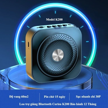 Loa trợ giảng Corisu K200 pin siêu trâu, Bluetooth, mic dây chống hú, BH 12 tháng - Giá 334.000₫ 7 Loa trợ giảng Corisu K200 pin siêu trâu, Bluetooth, mic dây chống hú, BH 12 tháng - Giá 334.000₫ 7