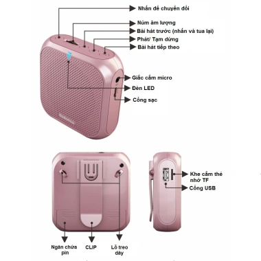 Loa trợ giảng mini ROLTON K400 đa năng 4 trong 1 - Giá ưu đãi 249.000₫