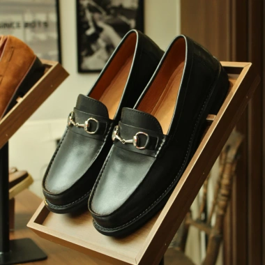 Loafer Penny Da Bê Đen Phylon - Thương hiệu Steeler, giảm giá 1.4tr, giá gốc 1.736tr
