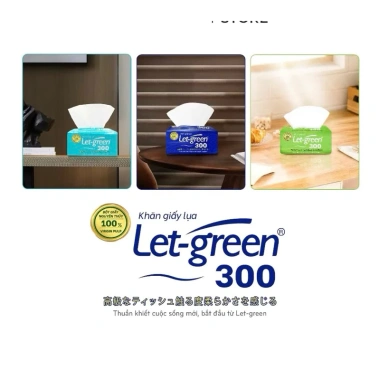 Lốc 03 gói khăn giấy lụa Let-green 300 tờ - Giấy xuất khẩu, chỉ 85.000 VND