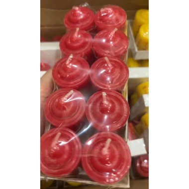 Lốc 10 đèn cầy trụ 5cm - Đèn cầy tròn mập lùn 2 màu đỏ và vàng, chỉ 60.000₫ 5