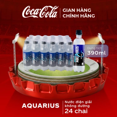 Lốc 24 chai Aquarius Zero 390ml không đường - Nước điện giải bổ khoáng, giảm giá 185k - CocaCola Official Store 2
