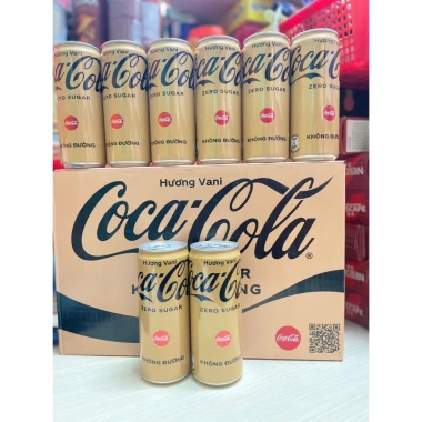 Lốc 24 Lon Coca-Cola Không Đường Hương Vani 320ml - Giải Khát Thơm Ngon, Giá 245k