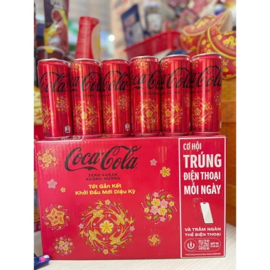 Lốc 24 Lon Coca-Cola Không Đường Hương Vani 320ml - Giải Khát Thơm Ngon, Giá 245k