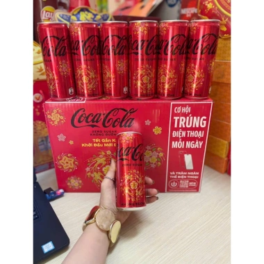 Lốc 24 Lon Coca-Cola Không Đường Hương Vani 320ml - Giải Khát Thơm Ngon, Giá 245k