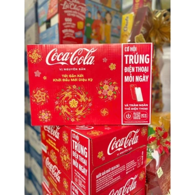 Lốc 24 Lon Coca-Cola Không Đường Hương Vani 320ml - Giải Khát Thơm Ngon, Giá 245k