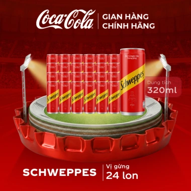 Lốc 24 Lon Nước Soda Vị Gừng Giải Khát Schweppes Ginger Ale 320ml/Lon Coca-Cola Official Store Sale 10.10_SP 2 Lốc 24 Lon Nước Soda Vị Gừng Giải Khát Schweppes Ginger Ale 320ml/Lon Coca-Cola Official Store Sale 10.10_SP 2
