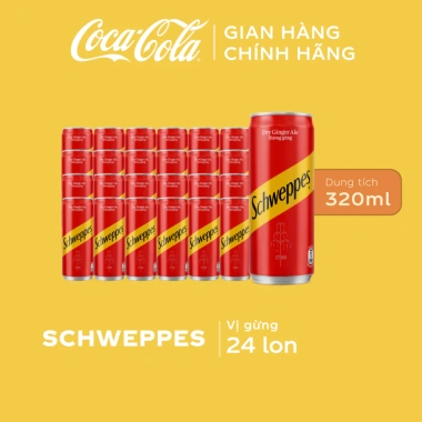 Lốc 24 Lon Nước Soda Vị Gừng Giải Khát Schweppes Ginger Ale 320ml/Lon Coca-Cola Official Store Sale 10.10_SP 3 Lốc 24 Lon Nước Soda Vị Gừng Giải Khát Schweppes Ginger Ale 320ml/Lon Coca-Cola Official Store Sale 10.10_SP 3