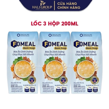 Lốc 3 Hộp Fomeal Basic Soup 200ml - Súp dinh dưỡng, tiện lợi, giá ưu đãi 99.000₫ Lốc 3 Hộp Fomeal Basic Soup 200ml - Súp dinh dưỡng, tiện lợi, giá ưu đãi 99.000₫