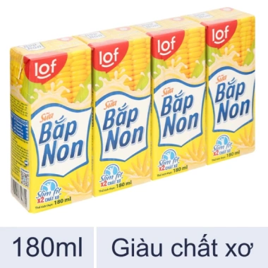 Lốc 4 hộp sữa bắp non hạt sen LoF KUN 180ml - Giảm giá 36.700đ, chỉ 45.141đ
