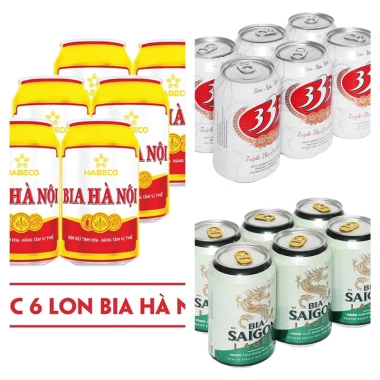 Lốc 4 lon Bia Hà Nội 333 Bia Sài Gòn 330ml Giá ưu đãi 65.210 VND Thơm ngon giải khát