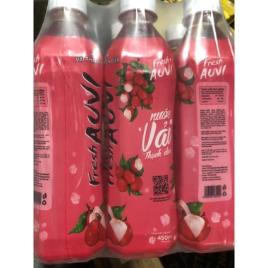 Lốc 6 chai Nước trái cây Auvi vị vải 450ml - Giá chỉ 59.957đ, giảm tới 22%