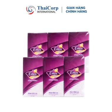 Lốc 6 Gói Khăn Giấy Bỏ Túi Cao Cấp Emos Premium Giá 22.000 Siêu Mềm Thấm Hút 4